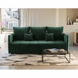 Best Mobilier Petra, Vert, Velours, Bois, Plastique, 2450 mm, 1050 mm