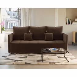 Best Mobilier Petra, Taupe, Velours, Bois, Plastique, 2450 mm, 1050 mm