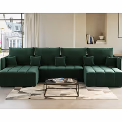Best Mobilier Petra, Vert, Velours, Bois, Plastique, 3450 mm, 1800 mm