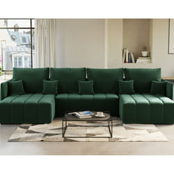 Best Mobilier Petra Canapé d'angle 7 siège(s) Vert
