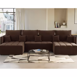 Best Mobilier Petra, Taupe, Velours, Bois, Plastique, 3450 mm, 1800 mm