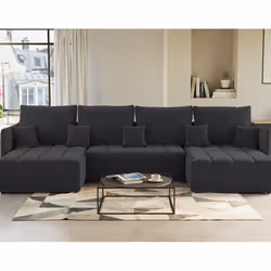 Best Mobilier Petra, Gris, Velours, Bois, Plastique, 3450 mm, 1800 mm