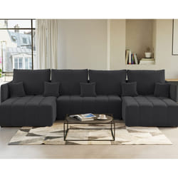 Best Mobilier Petra Canapé d'angle 7 siège(s) Gris