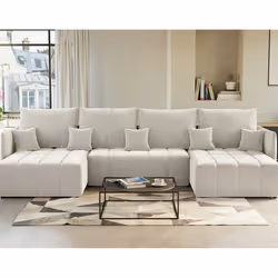 Best Mobilier Petra, Beige, Velours, Bois, Plastique, 3450 mm, 1800 mm