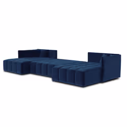 Best Mobilier Petra Canapé d'angle 7 siège(s) Bleu