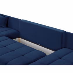 Best Mobilier Petra Canapé d'angle 7 siège(s) Bleu