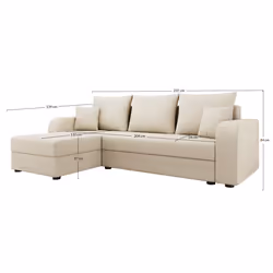 Best Mobilier Harvey Canapé d'angle 4 siège(s) Beige - Vue supplémentaire 5