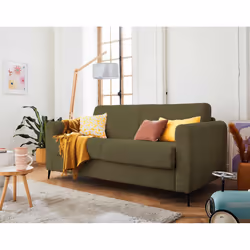 Best Mobilier Owen, Vert, Velours, Métal, 1950 mm, 990 mm, 880 mm