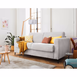 Best Mobilier Owen, Gris, Velours, Métal, 1950 mm, 990 mm, 880 mm