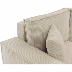 Best Mobilier Cezanne Canapé d'Angle 4 Places Velours Beige Convertible - Vue supplémentaire 4