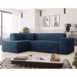 Best Mobilier Duchamp, Bleu, Velours, Bois, Plastique, 2670 mm, 2050 mm