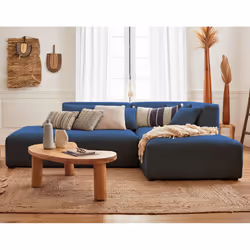 Best Mobilier Victoire Canapé d'angle 4 siège(s) Bleu, Marine