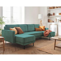Best Mobilier Charlie Canapé d'angle 7 siège(s) Bleu