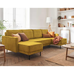 Best Mobilier Charlie Canapé d'angle 7 siège(s) Jaune