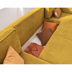 Best Mobilier Charlie Canapé d'angle 7 siège(s) Jaune