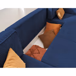 Best Mobilier Charlie Canapé d'angle 7 siège(s) Bleu, Marine