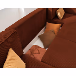 Best Mobilier Charlie Canapé d'angle 7 siège(s) Terre cuite