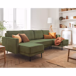 Best Mobilier Charlie, Vert, Velours, Bois, Métal, 2820 mm, 1460 mm