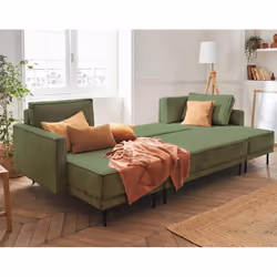 Best Mobilier Charlie Canapé d'angle 7 siège(s) Vert