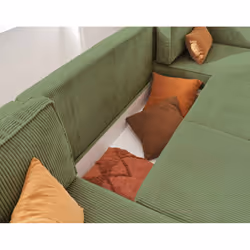 Best Mobilier Charlie Canapé d'angle 7 siège(s) Vert