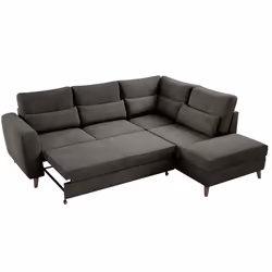 Best Mobilier Aubepine Canapé d'angle 5 siège(s) Anthracite, Gris