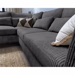 Best Mobilier Aubepine Canapé d'angle 5 siège(s) Anthracite, Gris