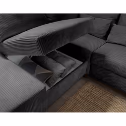 Best Mobilier Aubepine Canapé d'angle 5 siège(s) Anthracite, Gris - Vue supplémentaire 4