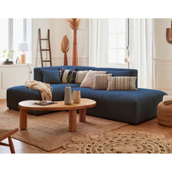 Best Mobilier Victoire Canapé d'angle 4 siège(s) Bleu, Marine