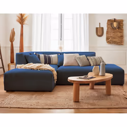 Best Mobilier Victoire Canapé d'angle 4 siège(s) Bleu, Marine