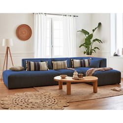 Best Mobilier Victoire Canapé d'angle 5 siège(s) Bleu, Marine