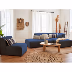 Best Mobilier Victoire Canapé d'angle 5 siège(s) Bleu, Marine
