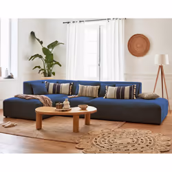 Best Mobilier Victoire, Bleu, Marine, Velours, Bois, Plastique, 3520 mm, 1680 mm