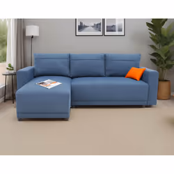 Best Mobilier Pilea Canapé d'angle 4 siège(s) Bleu