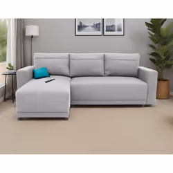 Best Mobilier Pilea Canapé d'angle 4 siège(s) Gris