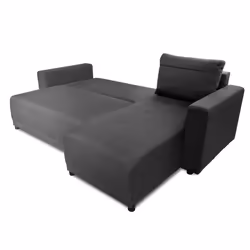 Best Mobilier Pilea Canapé d'angle 4 siège(s) Anthracite, Gris
