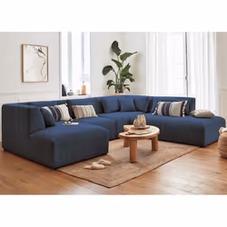 Best Mobilier Victoire, Bleu, Marine, Velours, Bois, Plastique, 3260 mm, 2700 mm