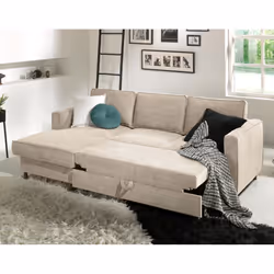 Best Mobilier Jake Canapé d'angle 4 siège(s) Bleu