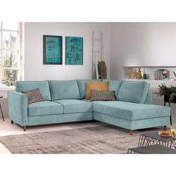 Best Mobilier Jake Canapé d'angle 5 siège(s) Bleu