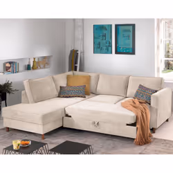 Best Mobilier Jake Canapé d'angle 5 siège(s) Bleu