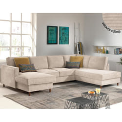 Best Mobilier Jake Canapé d'angle 7 siège(s) Bleu