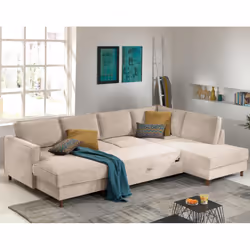 Best Mobilier Jake Canapé d'angle 7 siège(s) Bleu