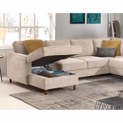 Best Mobilier Jake Canapé d'angle 7 siège(s) Bleu - Vue supplémentaire 4