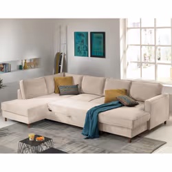 Best Mobilier Jake Canapé d'angle 7 siège(s) Bleu