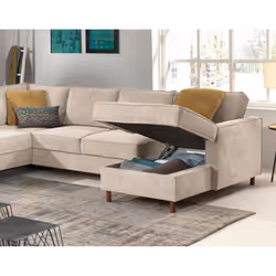 Best Mobilier Jake Canapé d'angle 7 siège(s) Bleu - Vue supplémentaire 4
