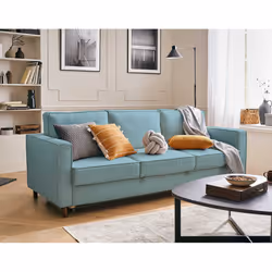 Best Mobilier Jake, Bleu, Velours, Bois, Bois, 2200 mm, 890 mm