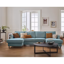 Best Mobilier Jake Canapé d'angle 7 siège(s) Bleu - Vue supplémentaire 5