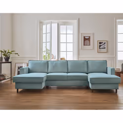 Best Mobilier Jake Canapé d'angle 7 siège(s) Bleu - Vue supplémentaire 6