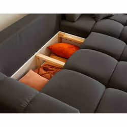 Best Mobilier Crocus Canapé d'angle 4 siège(s) Gris