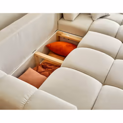 Best Mobilier Crocus Canapé d'angle 4 siège(s) Beige