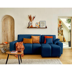 Best Mobilier Crocus Canapé d'angle 4 siège(s) Bleu